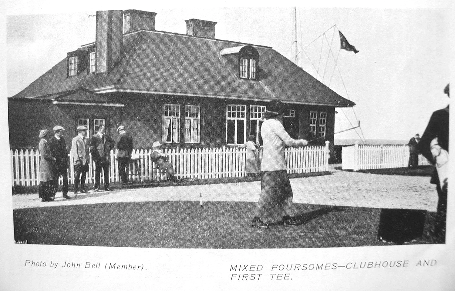 Carnalea Clubhouse and 1st tee Mixed foursomes and the clubhouse and the first tee