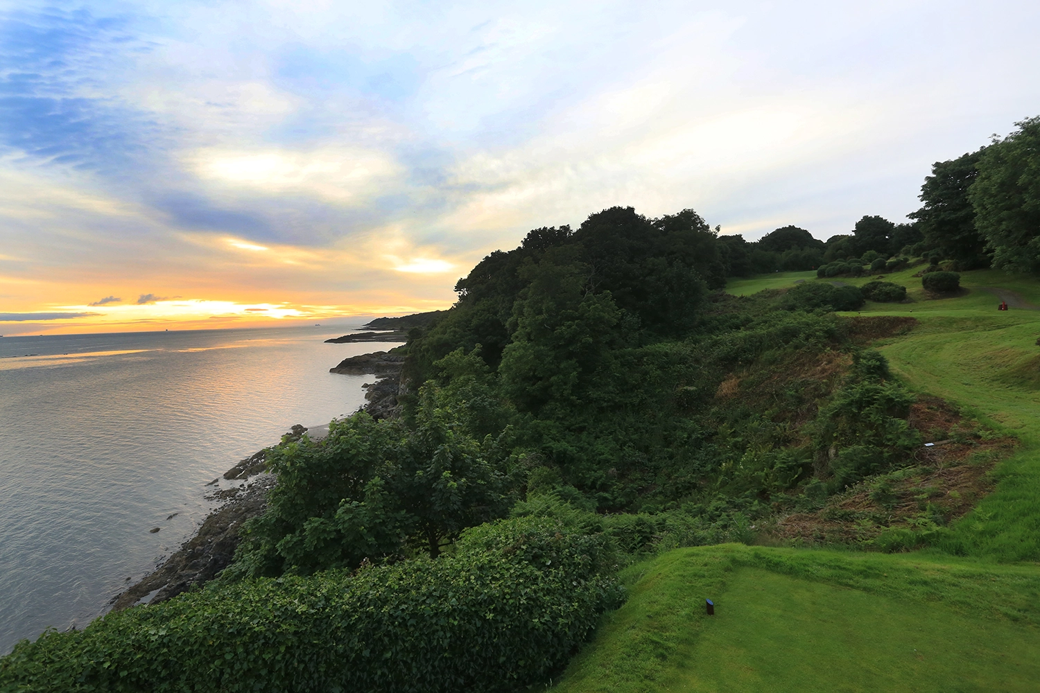 Royal Belfast Golf Course during sunrise in summer